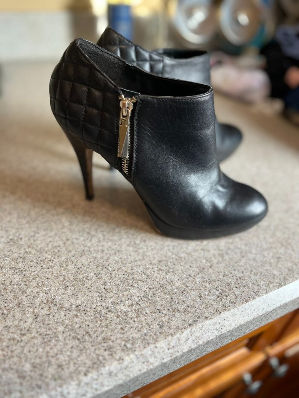 4" Vince Camuto Black Booties Size 8.5